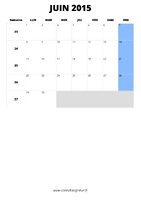 calendrier juin 2015 format portrait