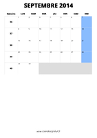 calendrier septembre 2014 format portrait