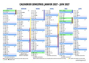 calendrier semestriel