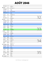 calendrier août 2046 au format portrait pour prendre des notes