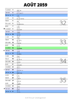 calendrier août 2059 au format portrait pour prendre des notes