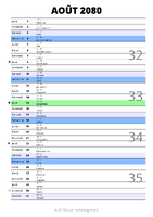 calendrier août 2080 au format portrait pour prendre des notes