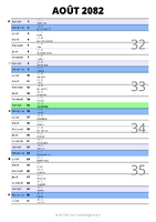 calendrier août 2082 au format portrait pour prendre des notes