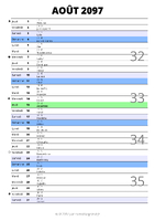 calendrier août 2097 au format portrait pour prendre des notes