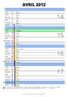 calendrier avril 2012 au format portrait pour prendre des notes