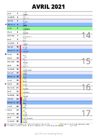 calendrier avril 2021 au format portrait pour prendre des notes