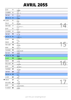 calendrier avril 2055 au format portrait pour prendre des notes