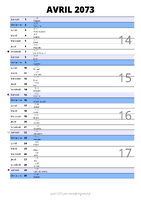 calendrier avril 2073 au format portrait pour prendre des notes