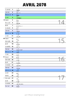calendrier avril 2078 au format portrait pour prendre des notes