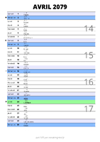 calendrier avril 2079 au format portrait pour prendre des notes