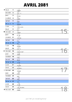 calendrier avril 2081 au format portrait pour prendre des notes