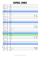 calendrier avril 2082 au format portrait pour prendre des notes