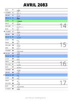 calendrier avril 2083 au format portrait pour prendre des notes