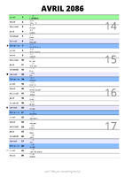 calendrier avril 2086 au format portrait pour prendre des notes