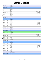 calendrier avril 2090 au format portrait pour prendre des notes