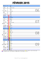 calendrier février 2015 au format portrait pour prendre des notes