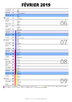 calendrier février 2019 au format portrait pour prendre des notes
