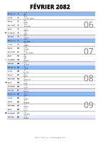 calendrier février 2082 au format portrait pour prendre des notes