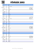 calendrier février 2093 au format portrait pour prendre des notes