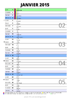 calendrier janvier 2015 au format portrait pour prendre des notes
