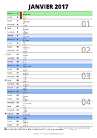 calendrier janvier 2017 au format portrait pour prendre des notes