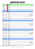 calendrier janvier 2019 au format portrait pour prendre des notes