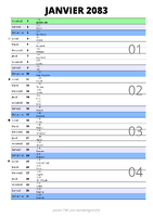 calendrier janvier 2083 au format portrait pour prendre des notes