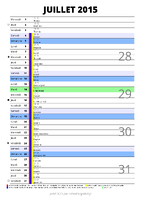 calendrier juillet 2015 au format portrait pour prendre des notes