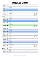 calendrier juillet 2049 au format portrait pour prendre des notes
