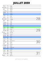 calendrier juillet 2059 au format portrait pour prendre des notes