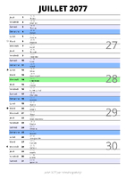 calendrier juillet 2077 au format portrait pour prendre des notes