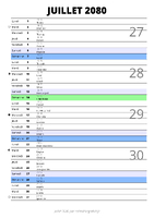 calendrier juillet 2080 au format portrait pour prendre des notes