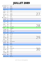 calendrier juillet 2089 au format portrait pour prendre des notes