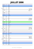 calendrier juillet 2090 au format portrait pour prendre des notes