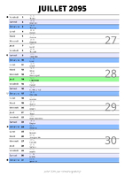 calendrier juillet 2095 au format portrait pour prendre des notes