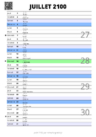 calendrier juillet 2100 au format portrait pour prendre des notes