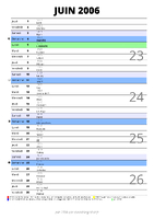 calendrier juin 2006 au format portrait pour prendre des notes