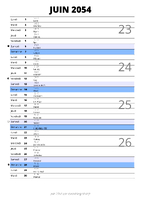 calendrier juin 2054 au format portrait pour prendre des notes