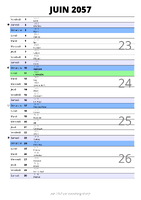 calendrier juin 2057 au format portrait pour prendre des notes