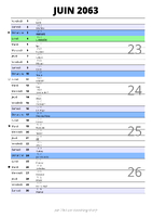 calendrier juin 2063 au format portrait pour prendre des notes