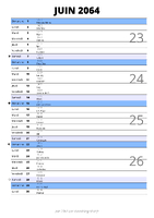 calendrier juin 2064 au format portrait pour prendre des notes
