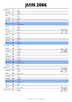 calendrier juin 2066 au format portrait pour prendre des notes