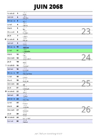 calendrier juin 2068 au format portrait pour prendre des notes