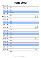 calendrier juin 2072 au format portrait pour prendre des notes