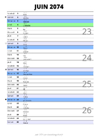 calendrier juin 2074 au format portrait pour prendre des notes