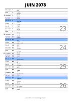 calendrier juin 2078 au format portrait pour prendre des notes