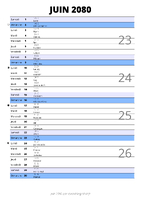 calendrier juin 2080 au format portrait pour prendre des notes