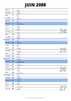 calendrier juin 2088 au format portrait pour prendre des notes