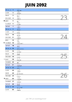 calendrier juin 2092 au format portrait pour prendre des notes