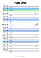 calendrier juin 2096 au format portrait pour prendre des notes